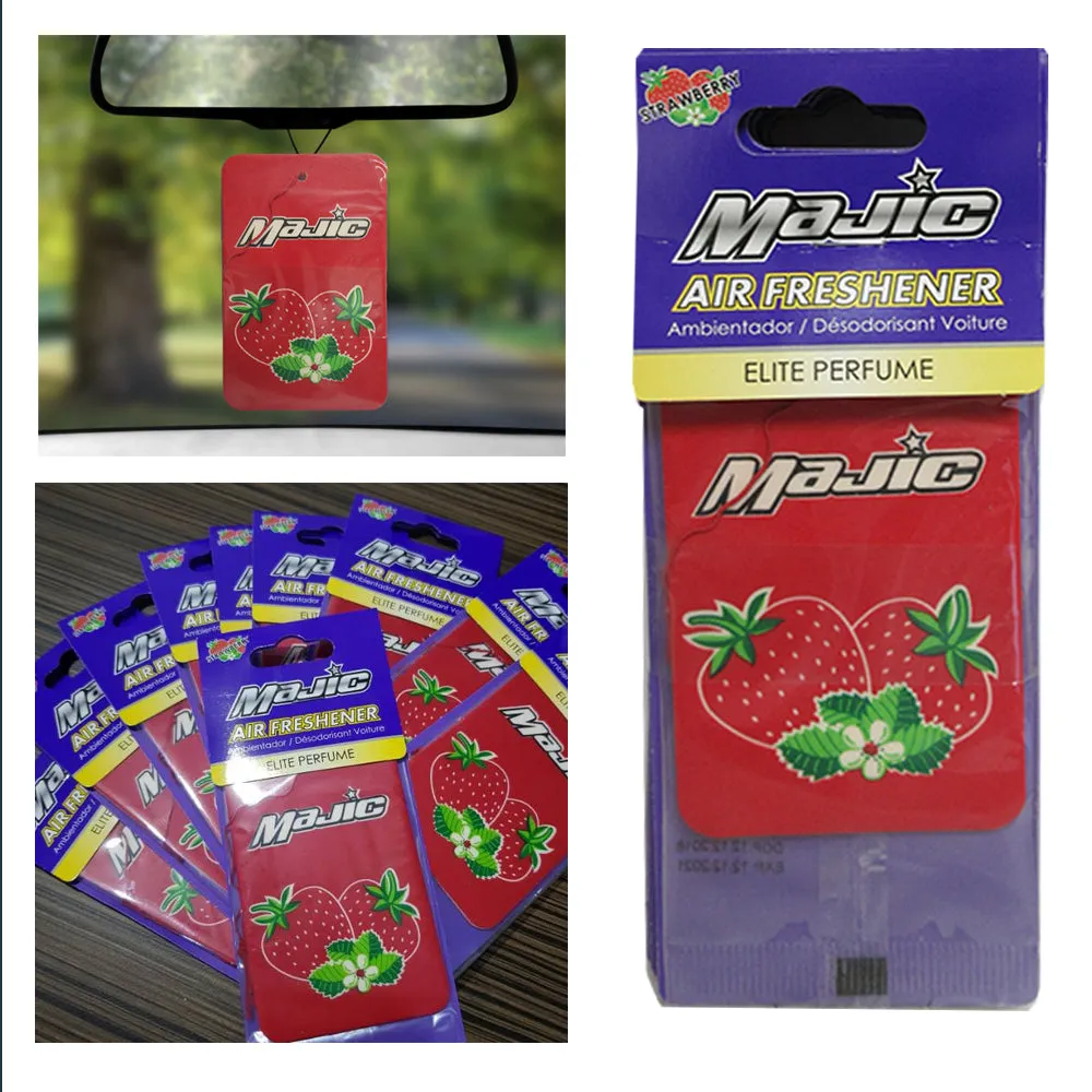 10 Pc Majic Strawberry Scent Air Freshener Car Auto Perfume Home Hanging Office