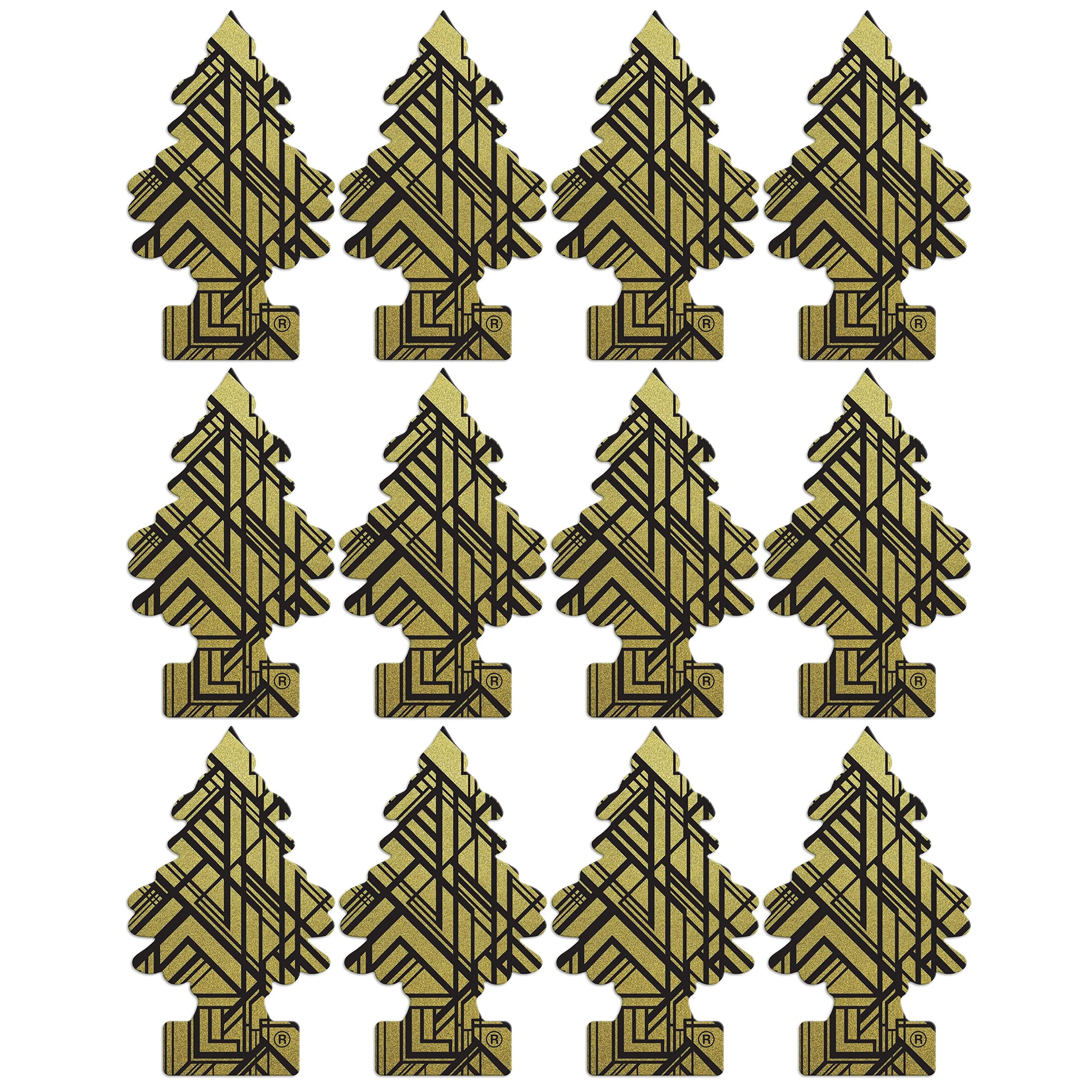 12 Little Trees Gold Scent Air Freshener Hanging Car Fragrance Auto Home Office