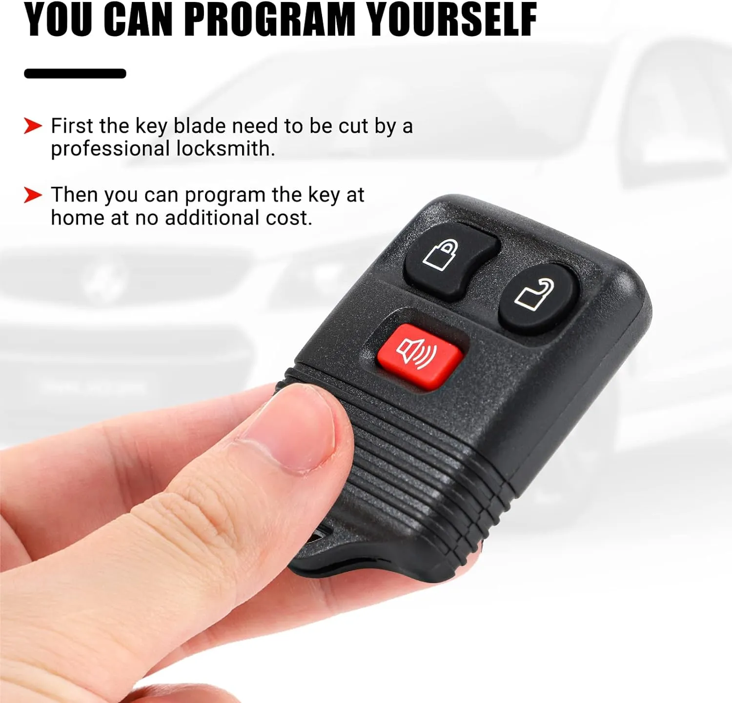 2 Replacement Keyless Entry Remote Key Fob Clicker Transmitter for Ford 1998-2016