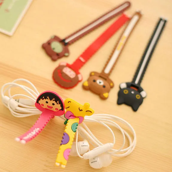 2Pcs USB Earphone Wire Tidy Storage Wrap Cable Winder Sawtooth Organizer Office School Holder