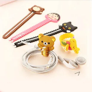 2Pcs USB Earphone Wire Tidy Storage Wrap Cable Winder Sawtooth Organizer Office School Holder
