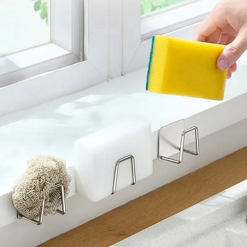 304 Stainless Steel Sink Shelf with Adhesive Hooks