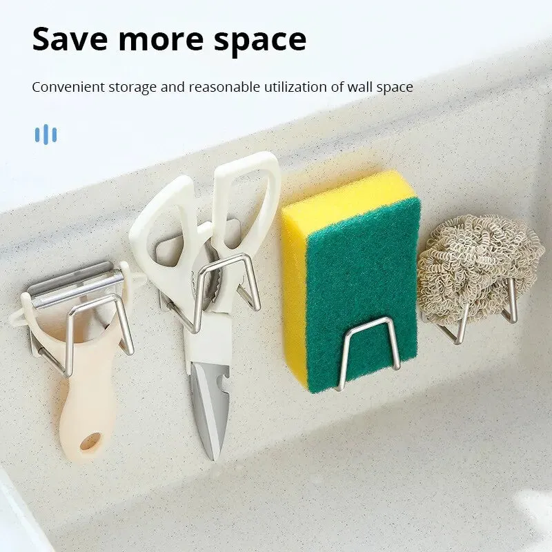 304 Stainless Steel Sink Shelf with Adhesive Hooks