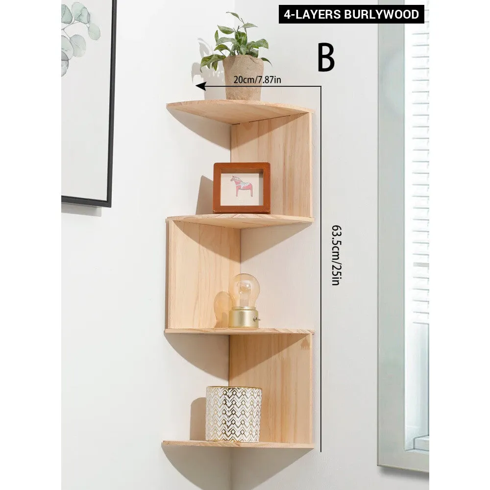 5 Tier Wooden Corner Shelf for Home Organization