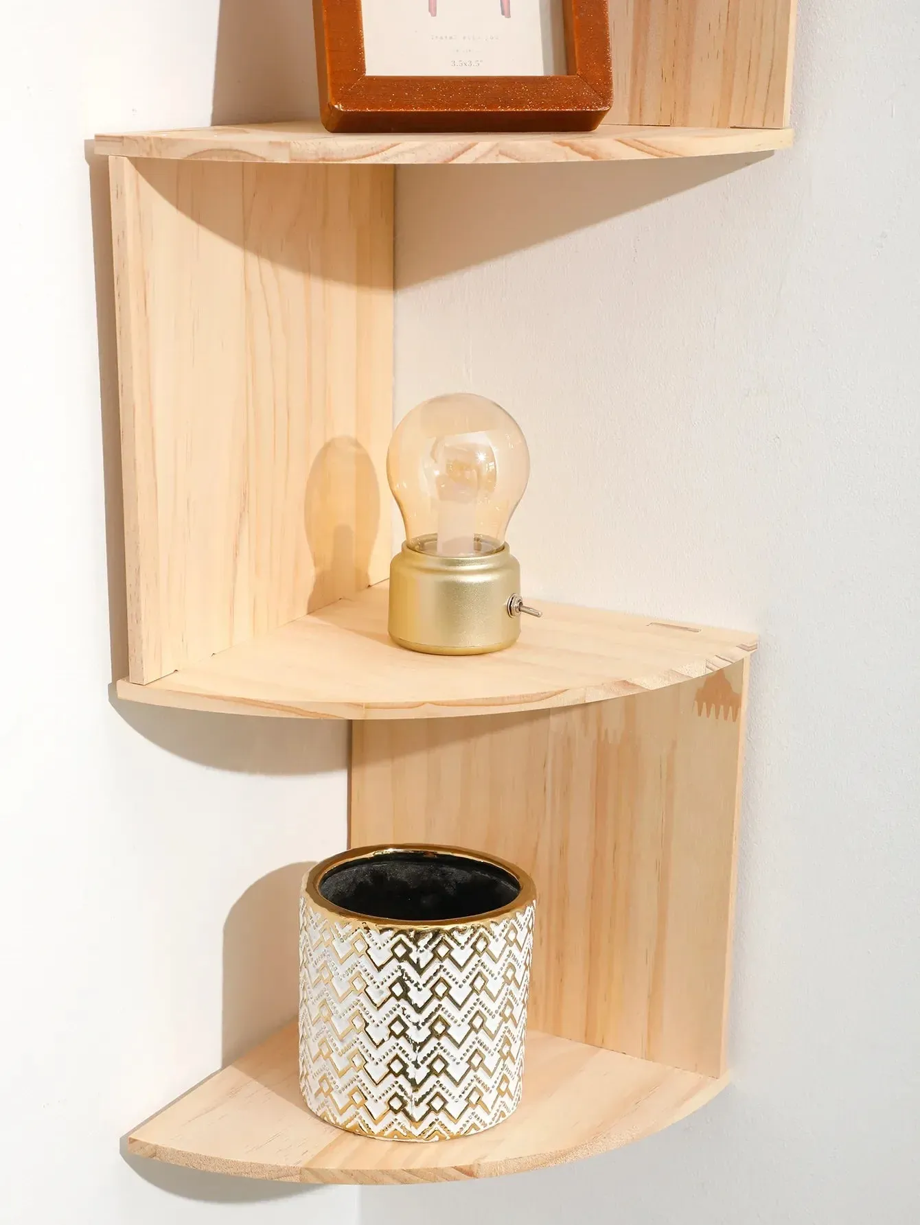 5 Tier Wooden Corner Shelf for Home Organization