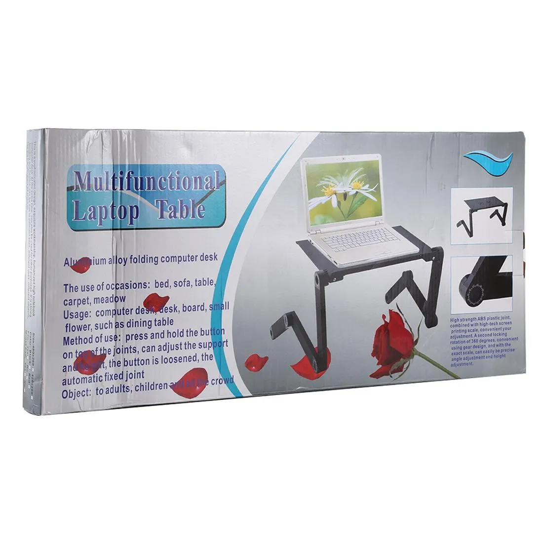 Adjustable Foldable Laptop Stand with Fans & Mouse Pad - Portable Aluminum