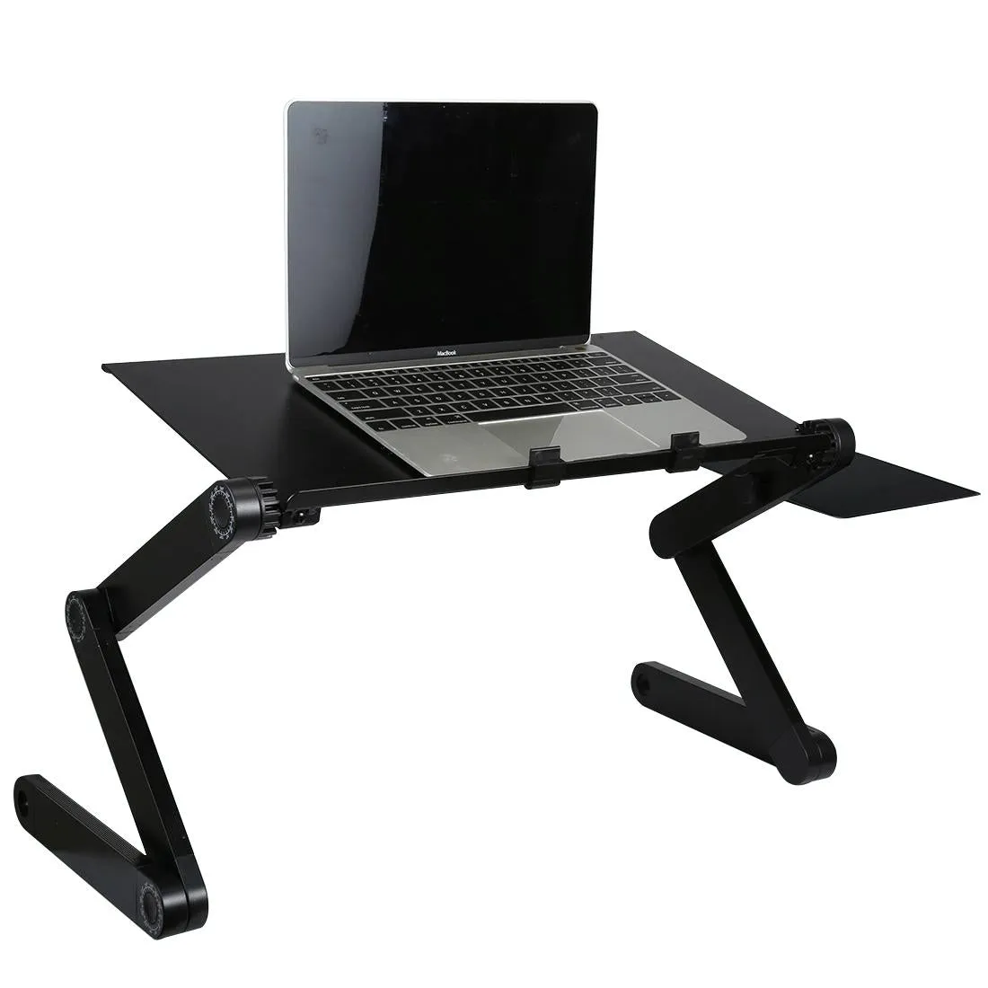 Adjustable Foldable Laptop Stand with Fans & Mouse Pad - Portable Aluminum