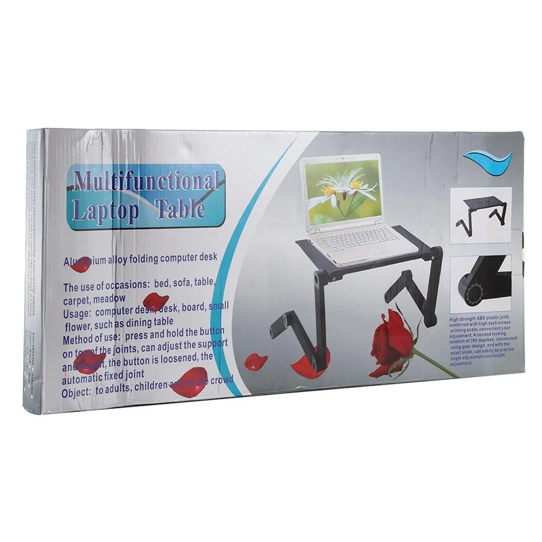 Adjustable Foldable Laptop Stand with Fans & Mouse Pad - Portable Aluminum