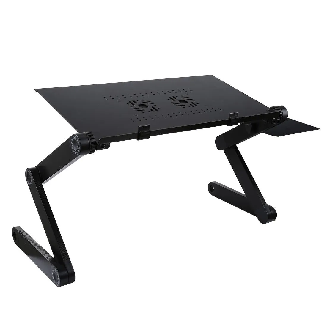 Adjustable Foldable Laptop Stand with Fans & Mouse Pad - Portable Aluminum