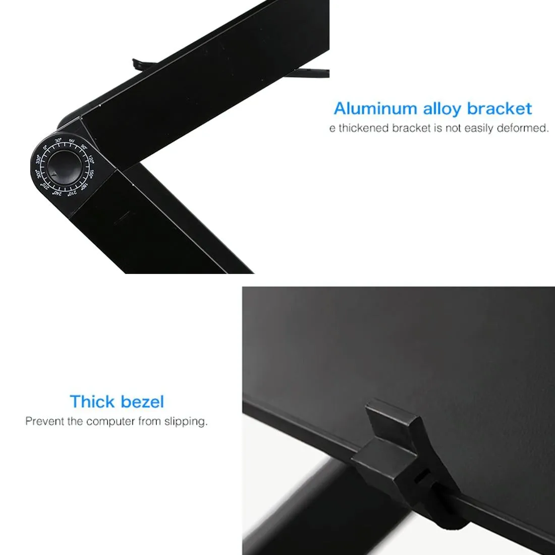 Adjustable Foldable Laptop Stand with Fans & Mouse Pad - Portable Aluminum