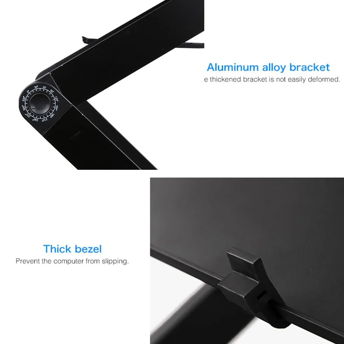 Adjustable Foldable Laptop Stand with Fans & Mouse Pad - Portable Aluminum