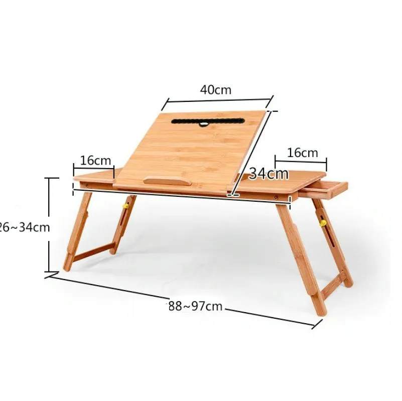 Adjustable Folding Laptop Desk for Bed with Card Slot and Lazy Computer Design