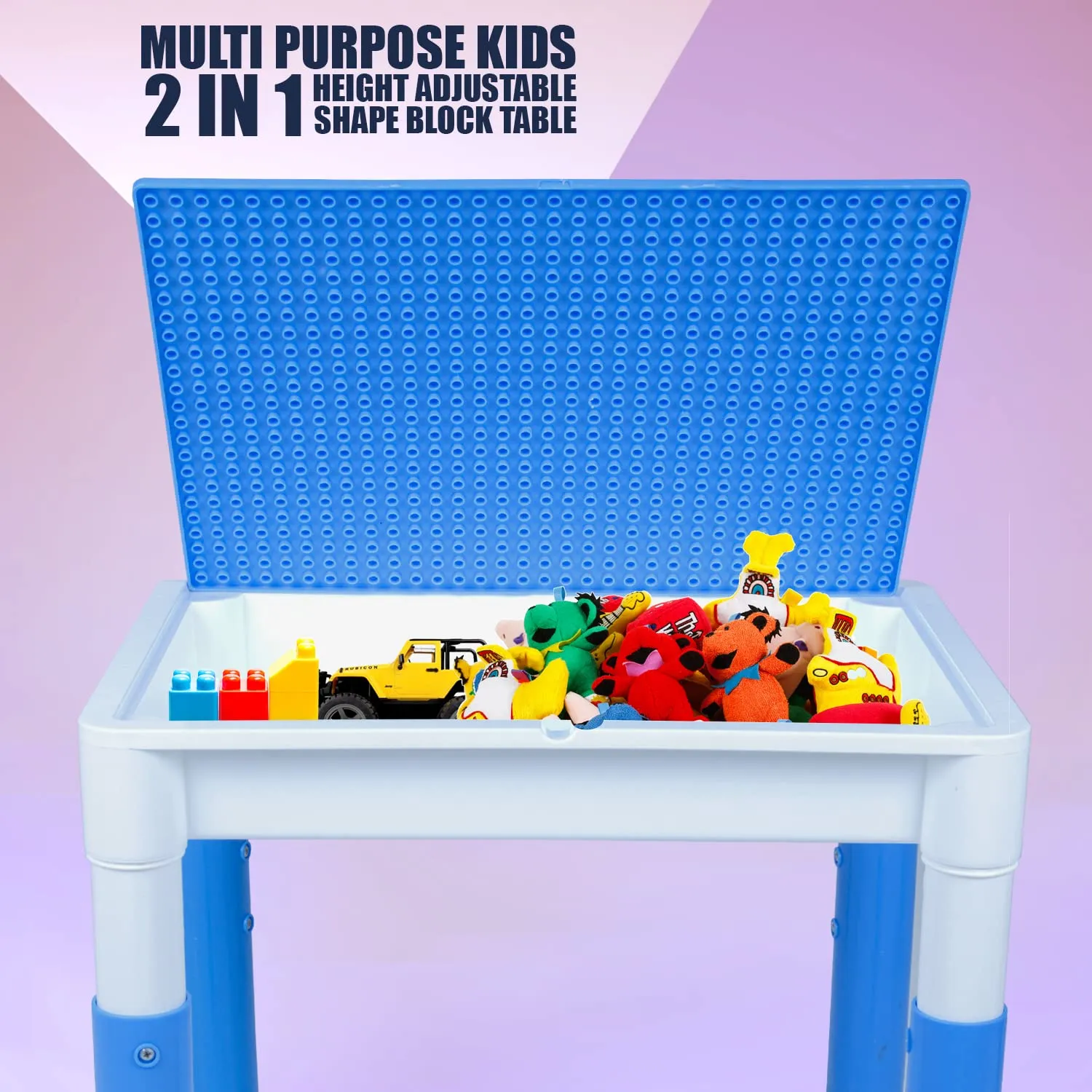 BAYBEE 2 in 1 Multi-Purpose Study Table for Kids, Writing & Block Fixing Double Side Table for Kids with Adjustable Height