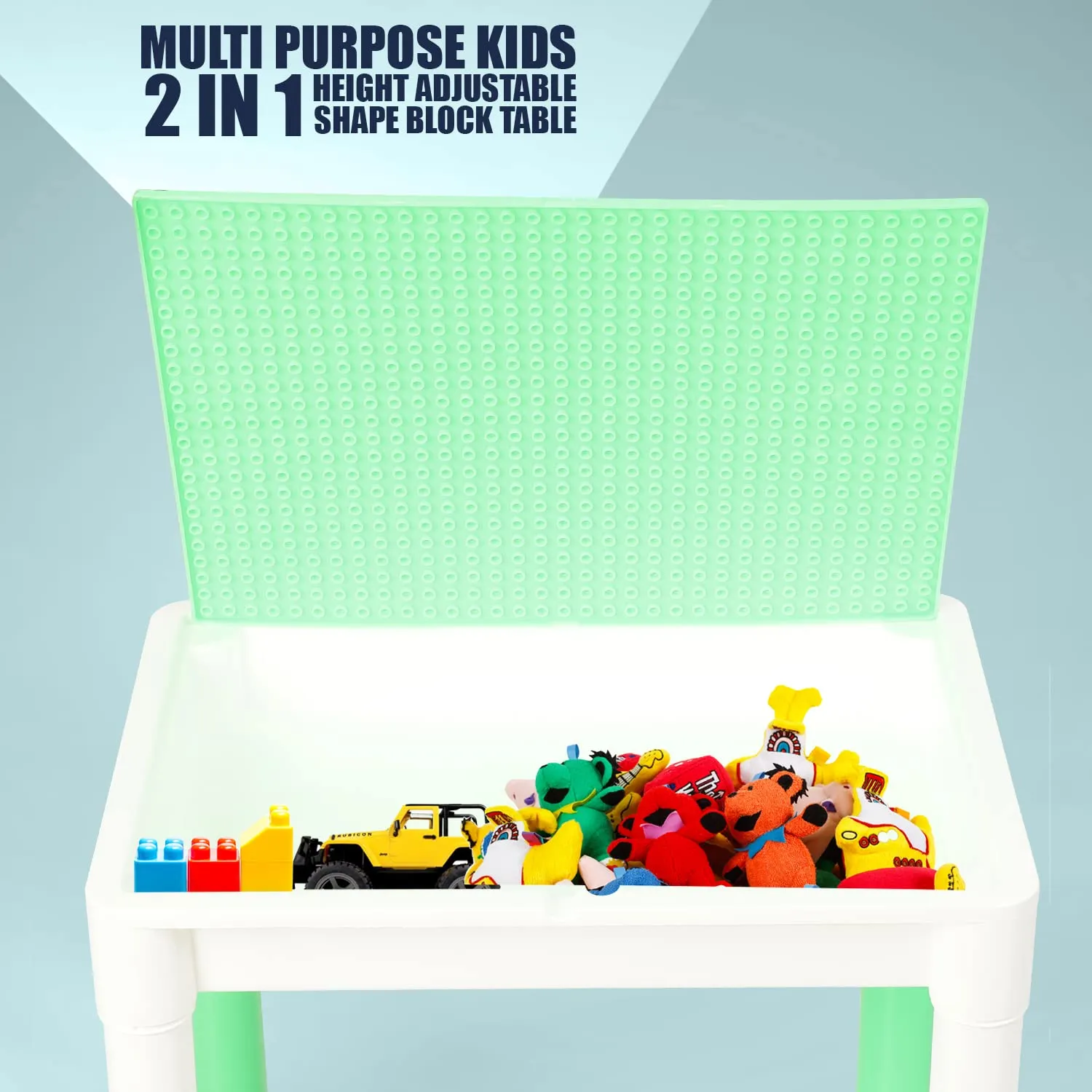 BAYBEE 2 in 1 Multi-Purpose Study Table for Kids, Writing & Block Fixing Double Side Table for Kids with Adjustable Height