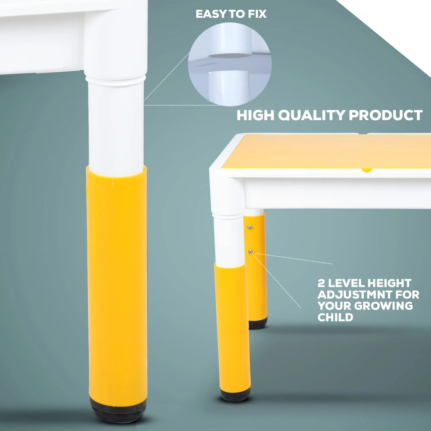 BAYBEE 2 in 1 Multi-Purpose Study Table for Kids, Writing & Block Fixing Double Side Table for Kids with Adjustable Height