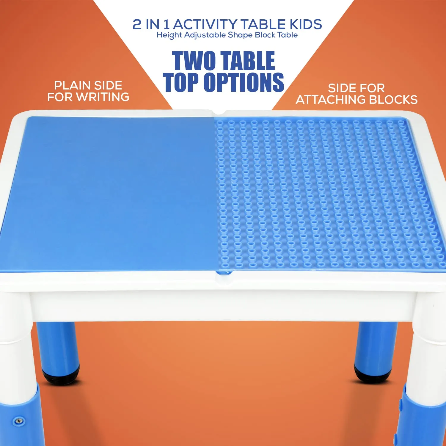 BAYBEE 2 in 1 Multi-Purpose Study Table for Kids, Writing & Block Fixing Double Side Table for Kids with Adjustable Height