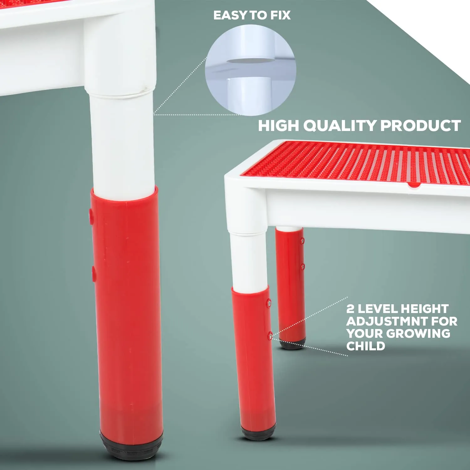BAYBEE 2 in 1 Multi-Purpose Study Table for Kids, Writing & Block Fixing Double Side Table for Kids with Adjustable Height
