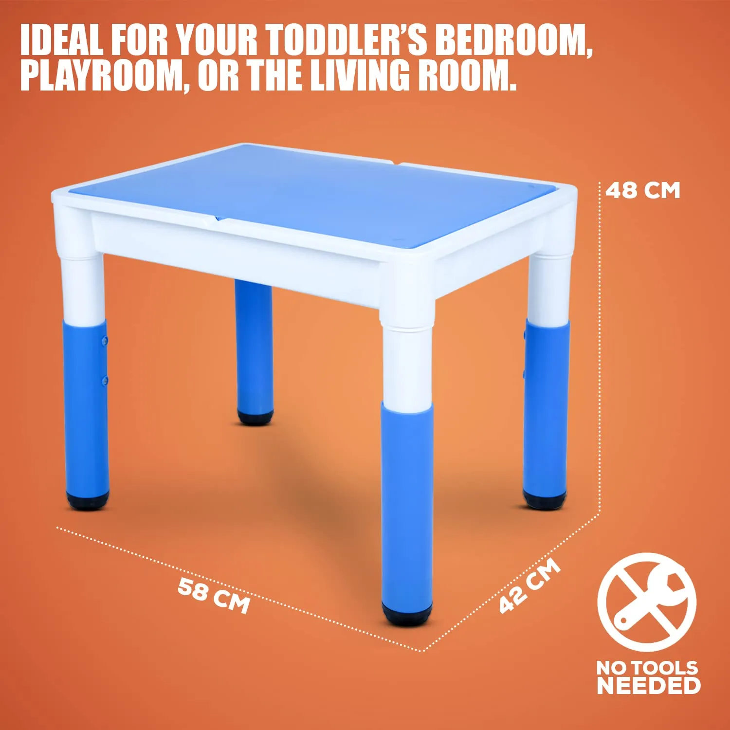 BAYBEE 2 in 1 Multi-Purpose Study Table for Kids, Writing & Block Fixing Double Side Table for Kids with Adjustable Height