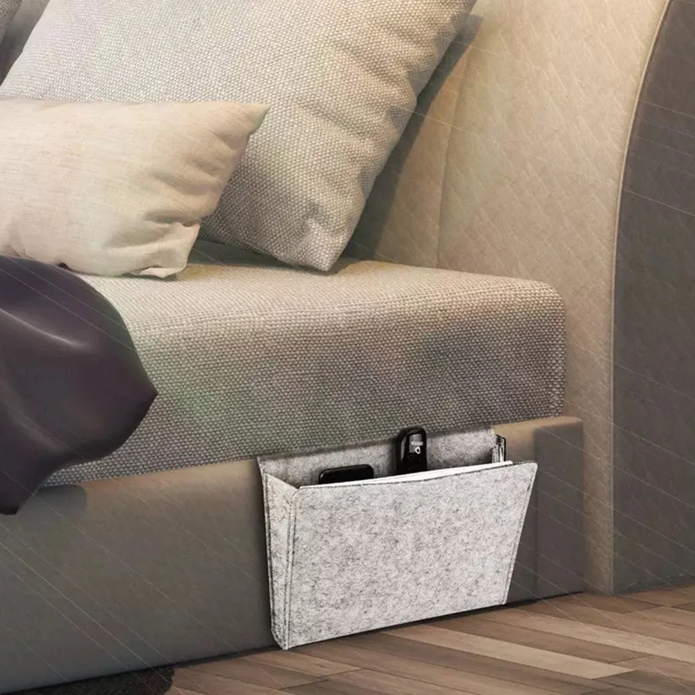 Bedside Storage Organizer for Glasses Earphone Cellphone Remotes Light Gray