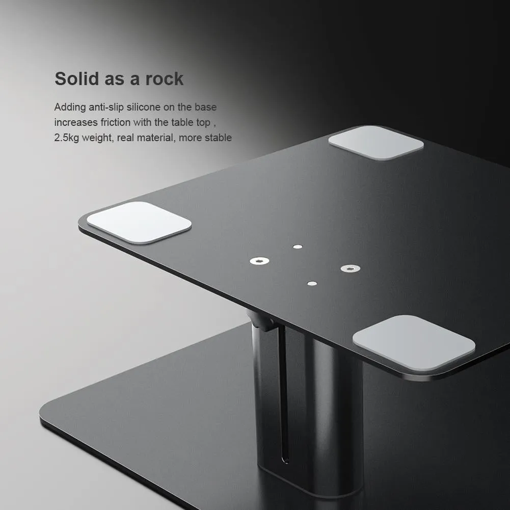 Black Adjustable Desk Stand for Laptop and Monitor
