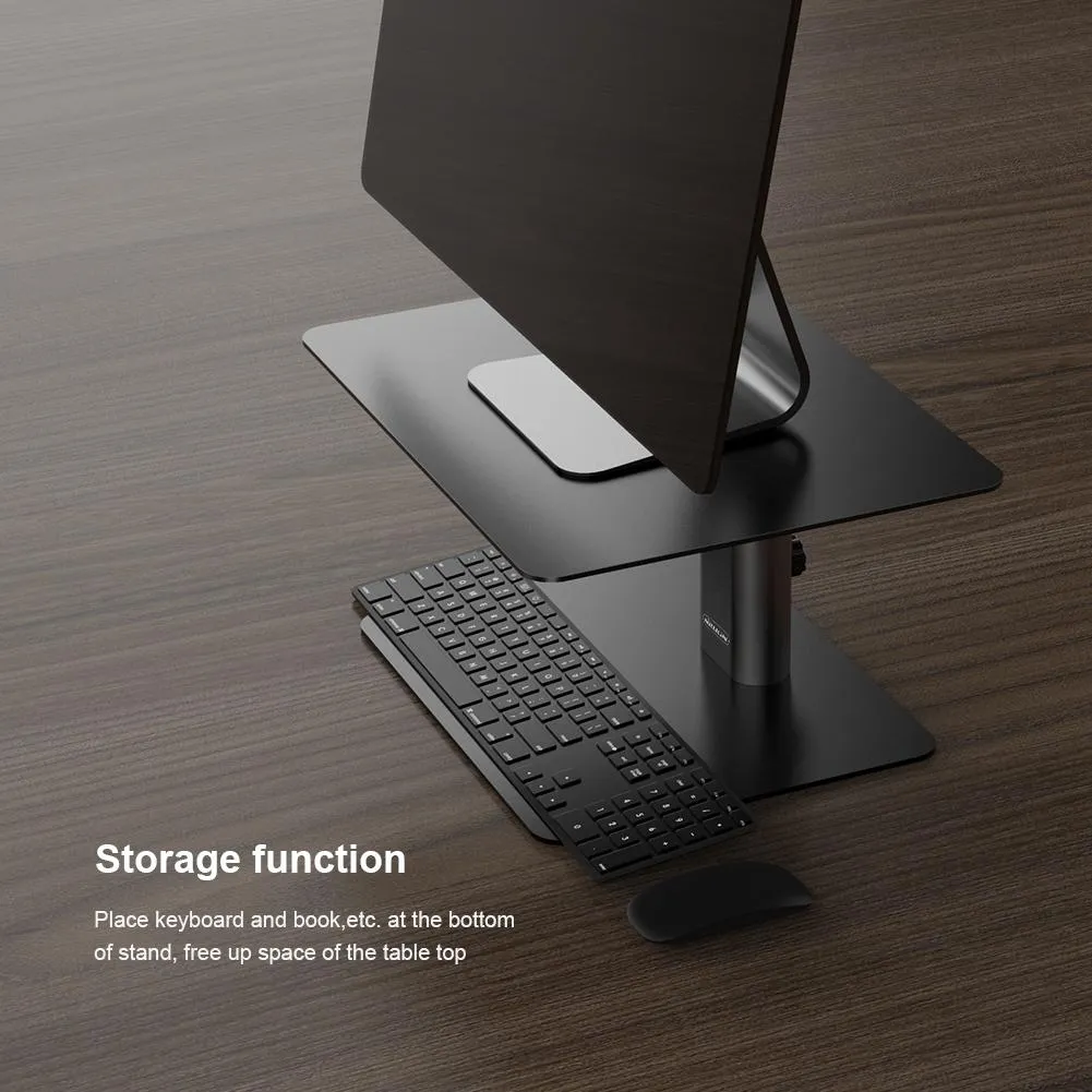 Black Adjustable Desk Stand for Laptop and Monitor