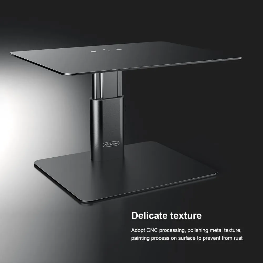 Black Adjustable Desk Stand for Laptop and Monitor