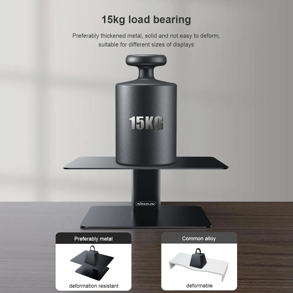 Black Adjustable Desk Stand for Laptop and Monitor