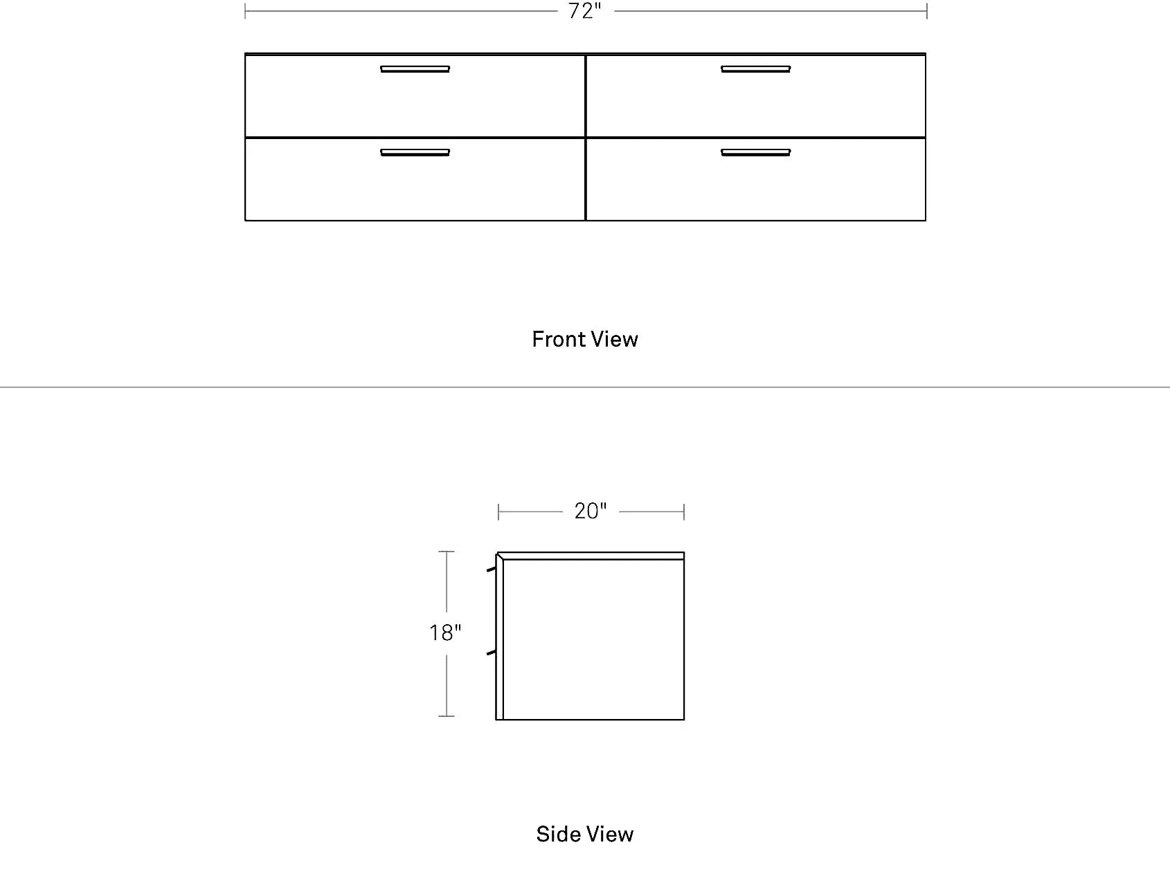 Blu Dot Shale 4 Drawer Wall-Mounted Cabinet