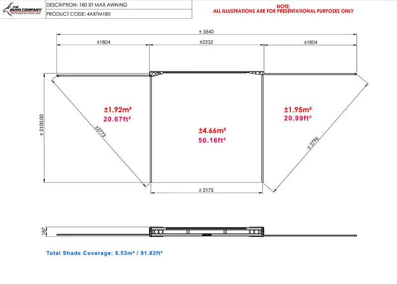 Bush Company 180 XT MAX Awning
