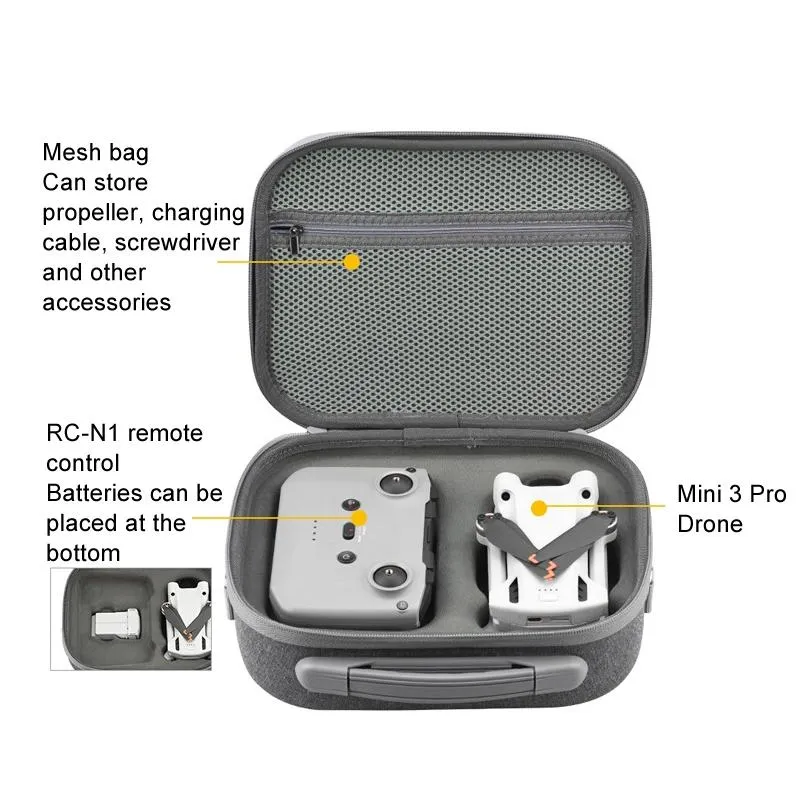 Compact Dji Mini 3 / 3 Pro Bag for Remote and Accessories
