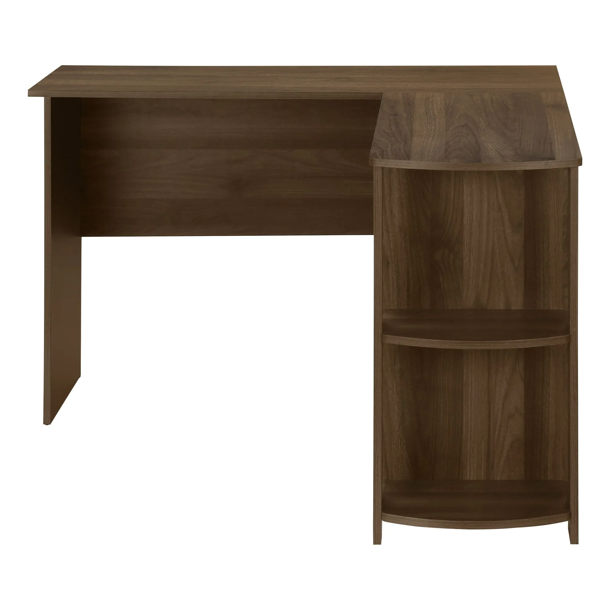 Computer Desk, Home Office, Corner, Storage Shelves, L Shape, Laptop, Contemporary & Modern - Walnut by Couch.com