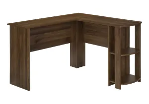 Computer Desk, Home Office, Corner, Storage Shelves, L Shape, Laptop, Contemporary & Modern - Walnut by Couch.com