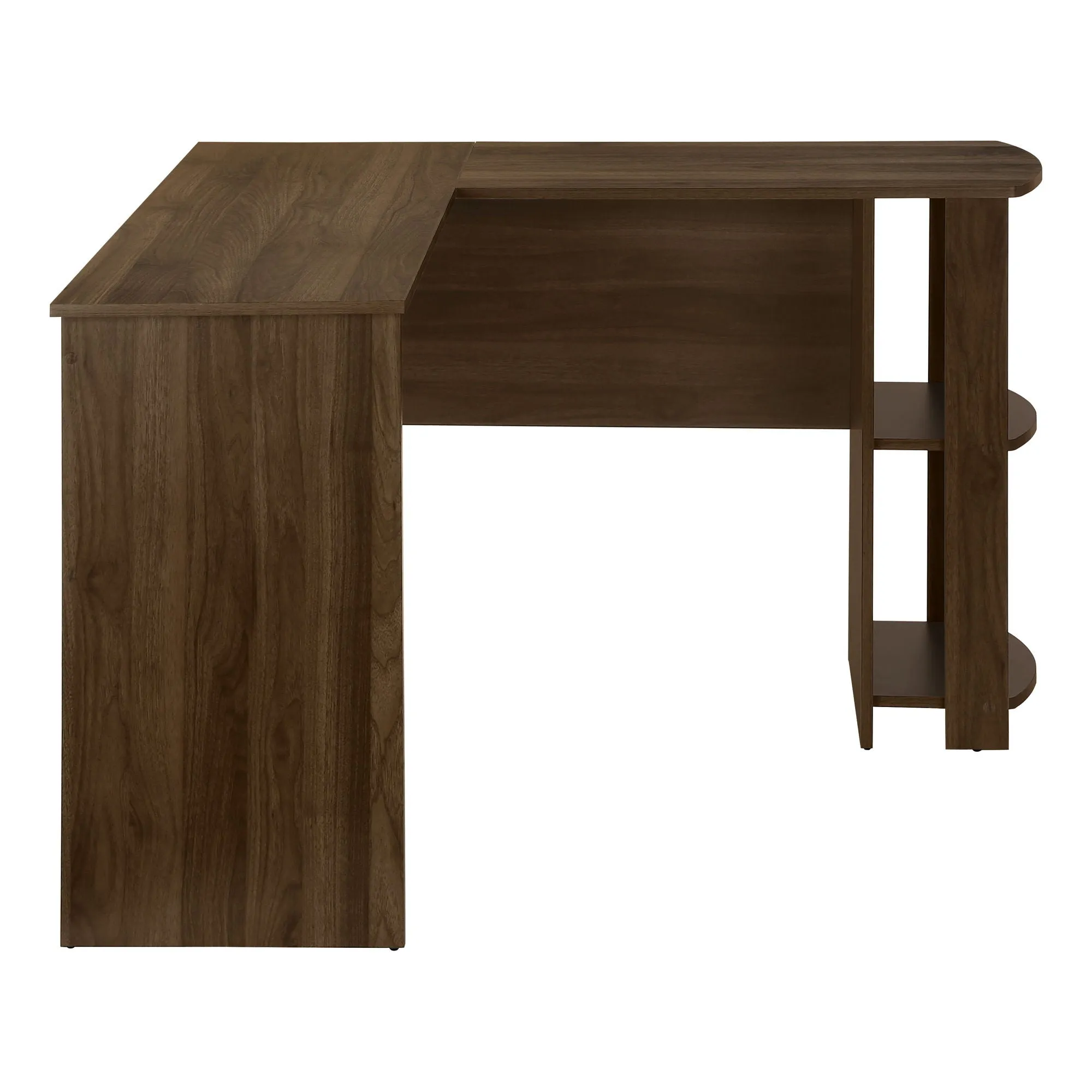 Computer Desk, Home Office, Corner, Storage Shelves, L Shape, Laptop, Contemporary & Modern - Walnut by Couch.com