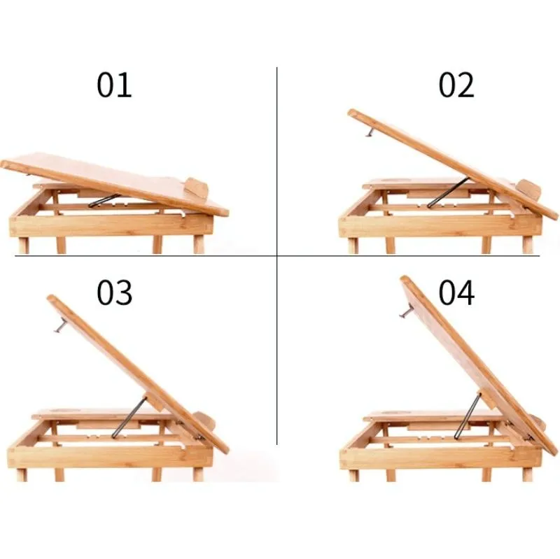 Foldable Laptop Desk for Bed - Lazy Computer Table with Card Slot