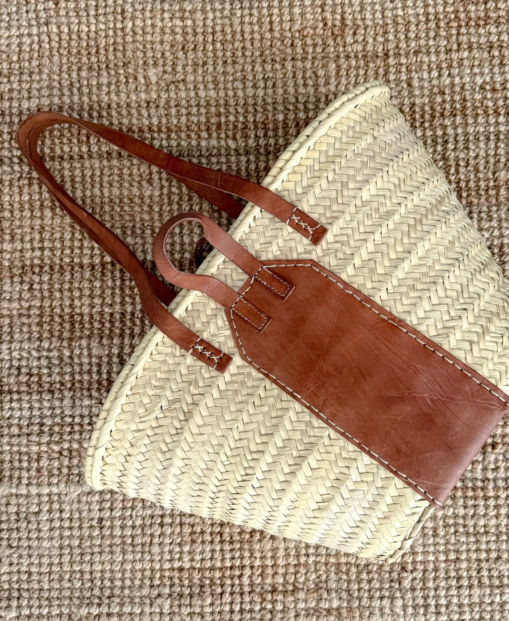 Goodman Leather Market Basket | TAN