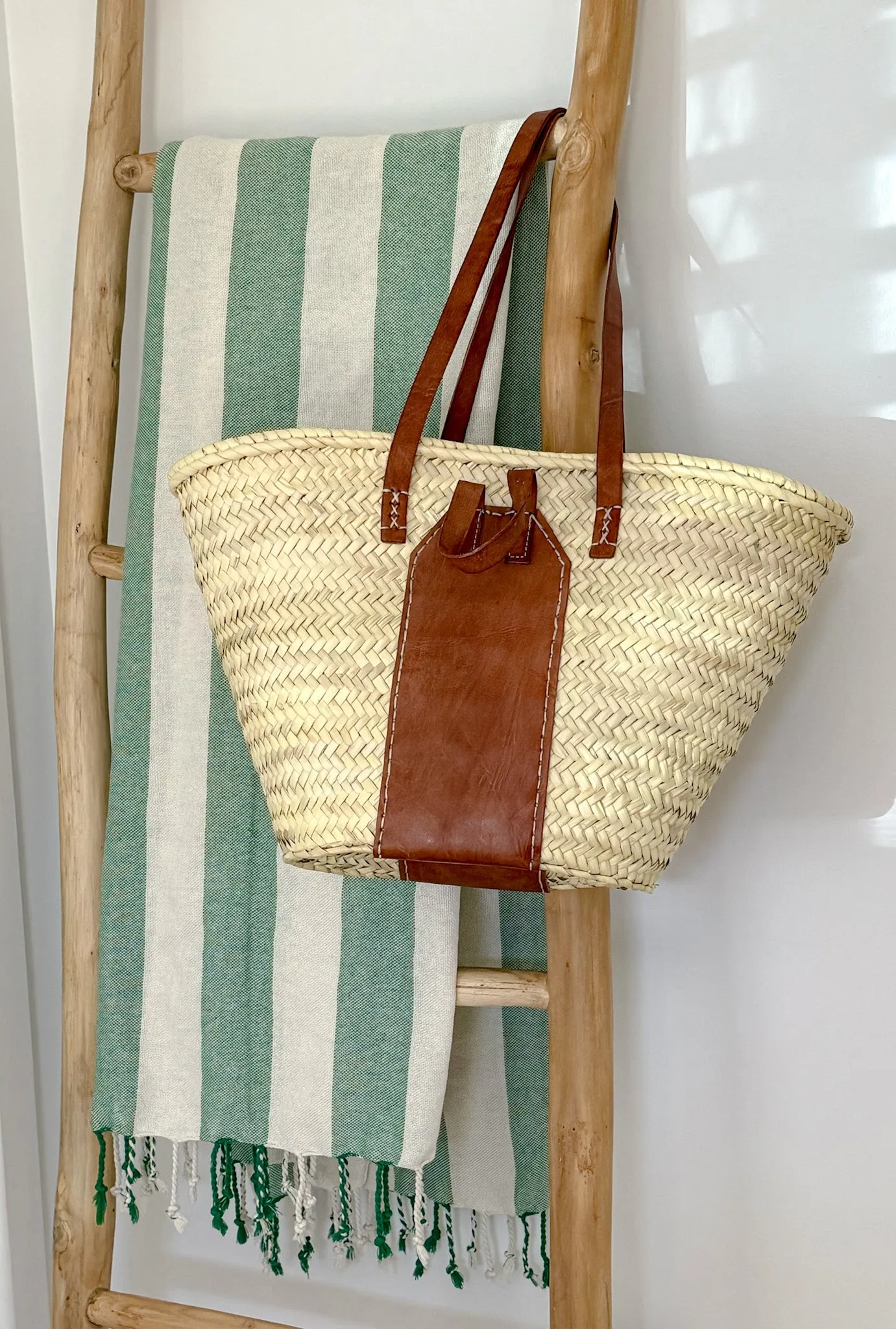 Goodman Leather Market Basket | TAN