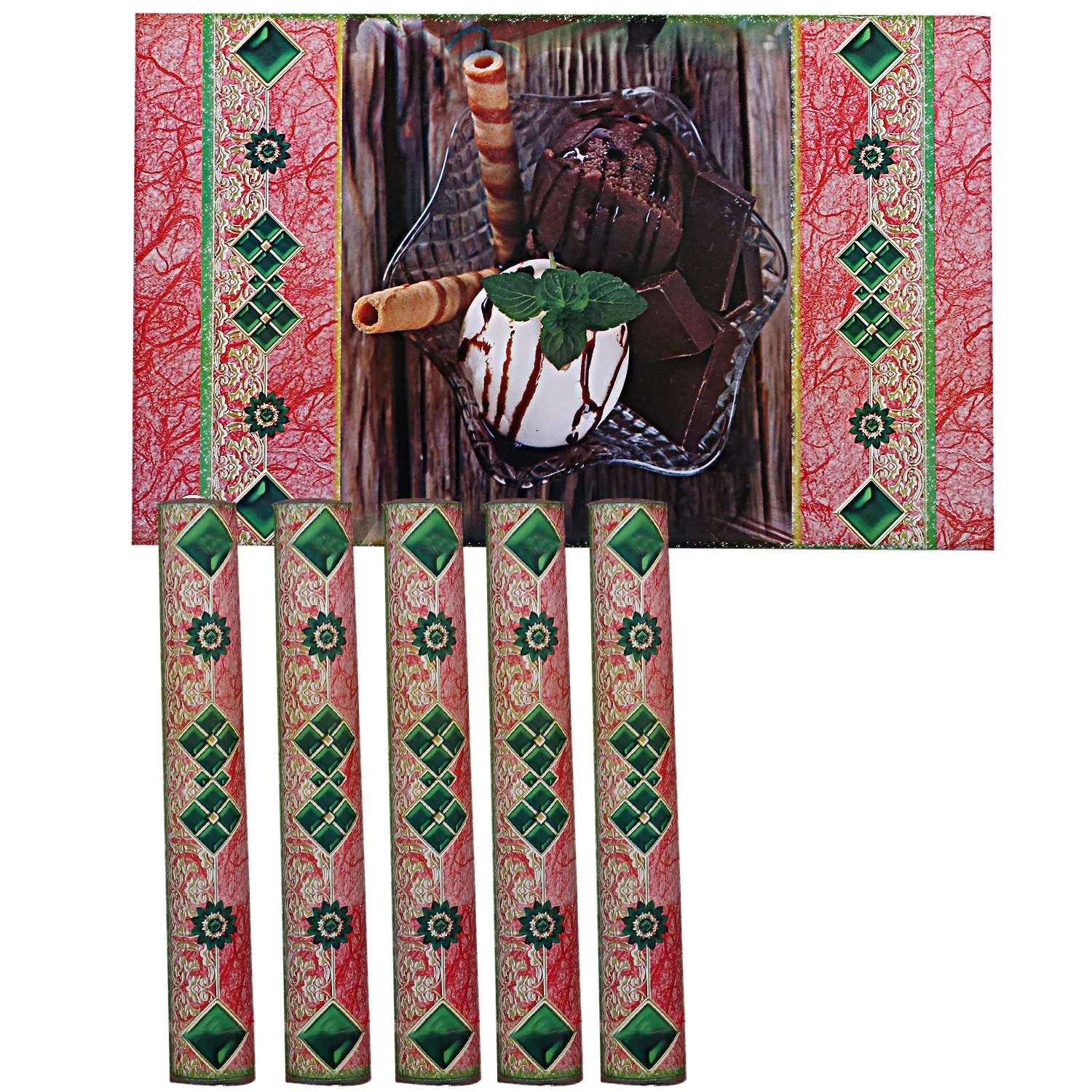 Kuber Industries PVC 6 Pieces Reversible Dining Table Placemat Set (Multi)-Ctktc28216