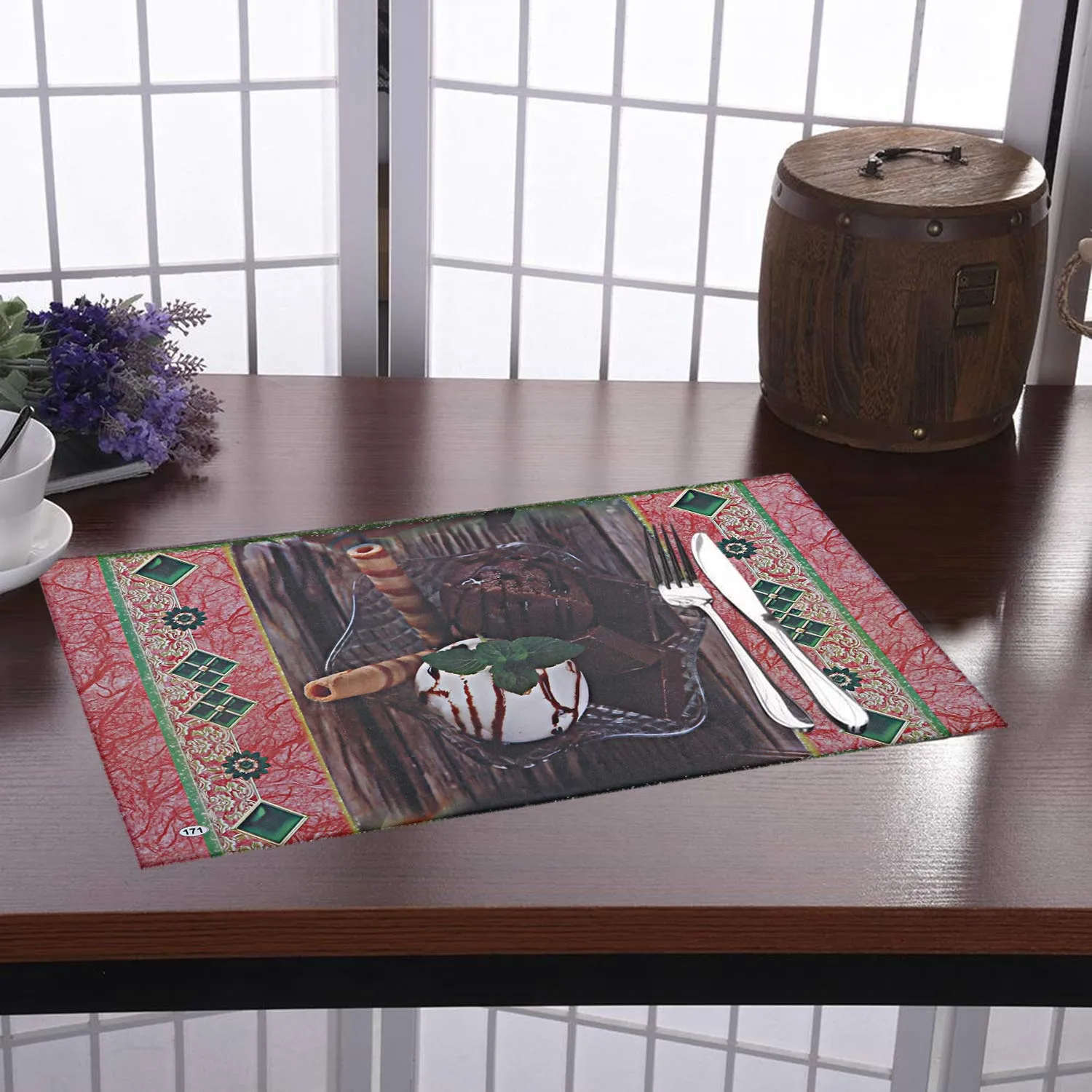 Kuber Industries PVC 6 Pieces Reversible Dining Table Placemat Set (Multi)-Ctktc28216