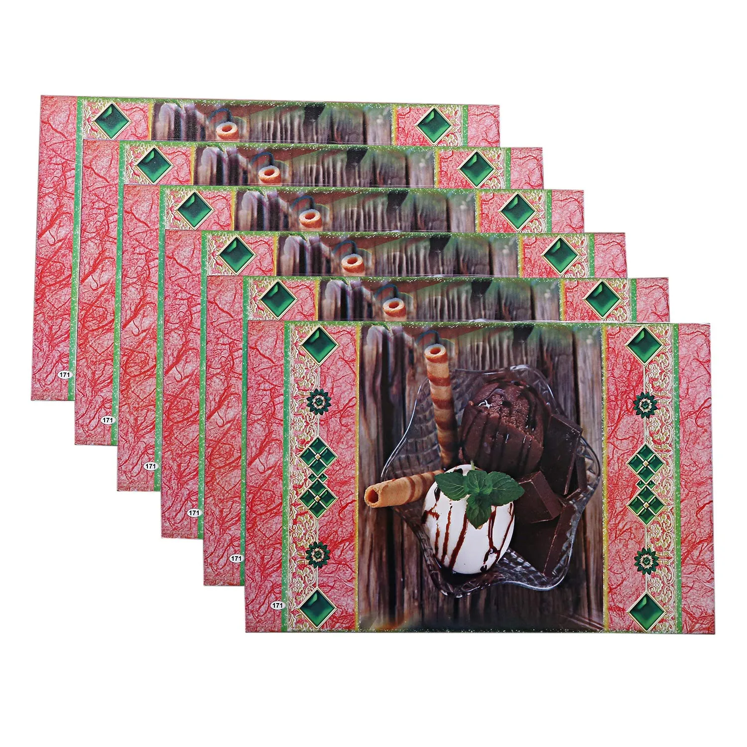 Kuber Industries PVC 6 Pieces Reversible Dining Table Placemat Set (Multi)-Ctktc28216