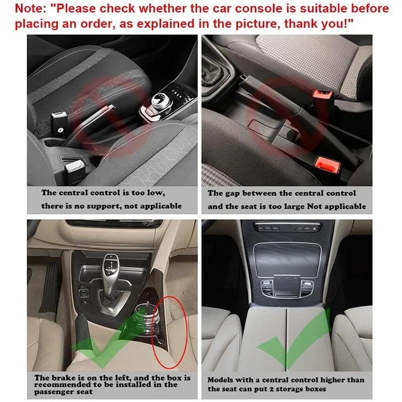 Leather Car Seat Gap Organizer with 2 USB Chargers Cigarette Lighter Cup Holder