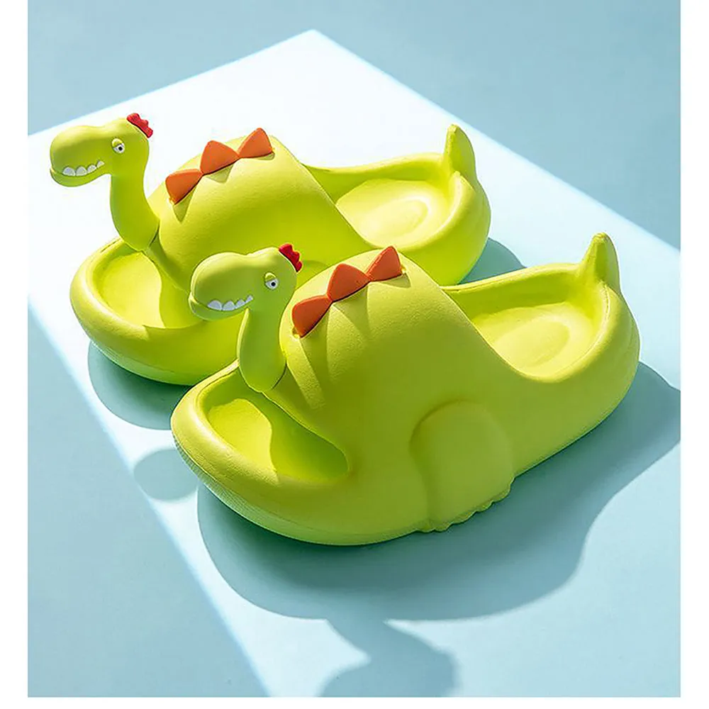 Little Surpise Box Fluoroscent 3D Long Neck Dino Slip On Clogs, Summer/Monsoon All Season Footwear For Toddlers & Kids.
