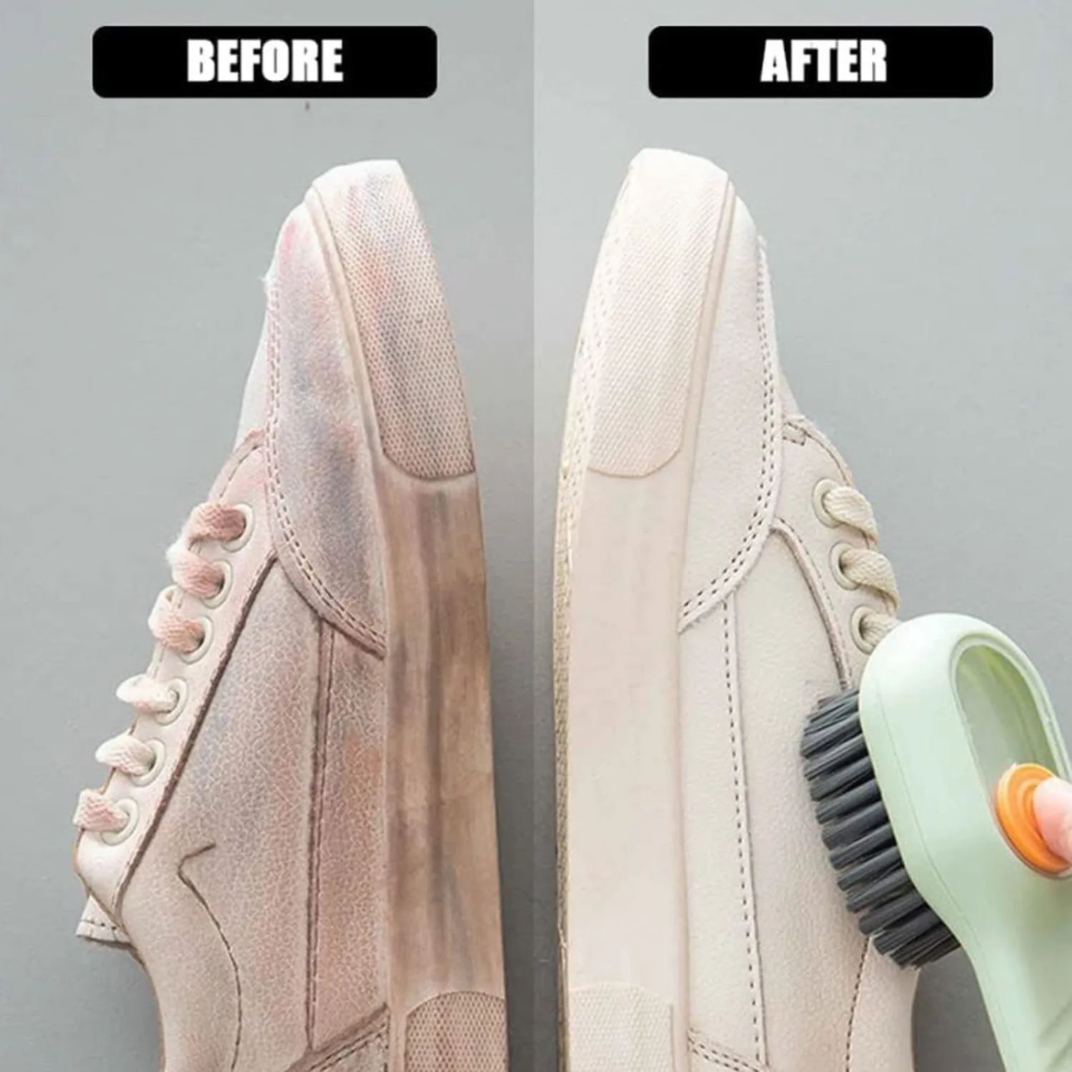 Multifunctional Scrubbing Brush with Liquid / Soap Dispenser, Cleaning Brush with Liquid / Soap Dispenser, Shoe Brush for Cleaning, Cloth Cleaning Brush with HandleLiquid Shoe Brush For Shoe Clothes (1 Pc)