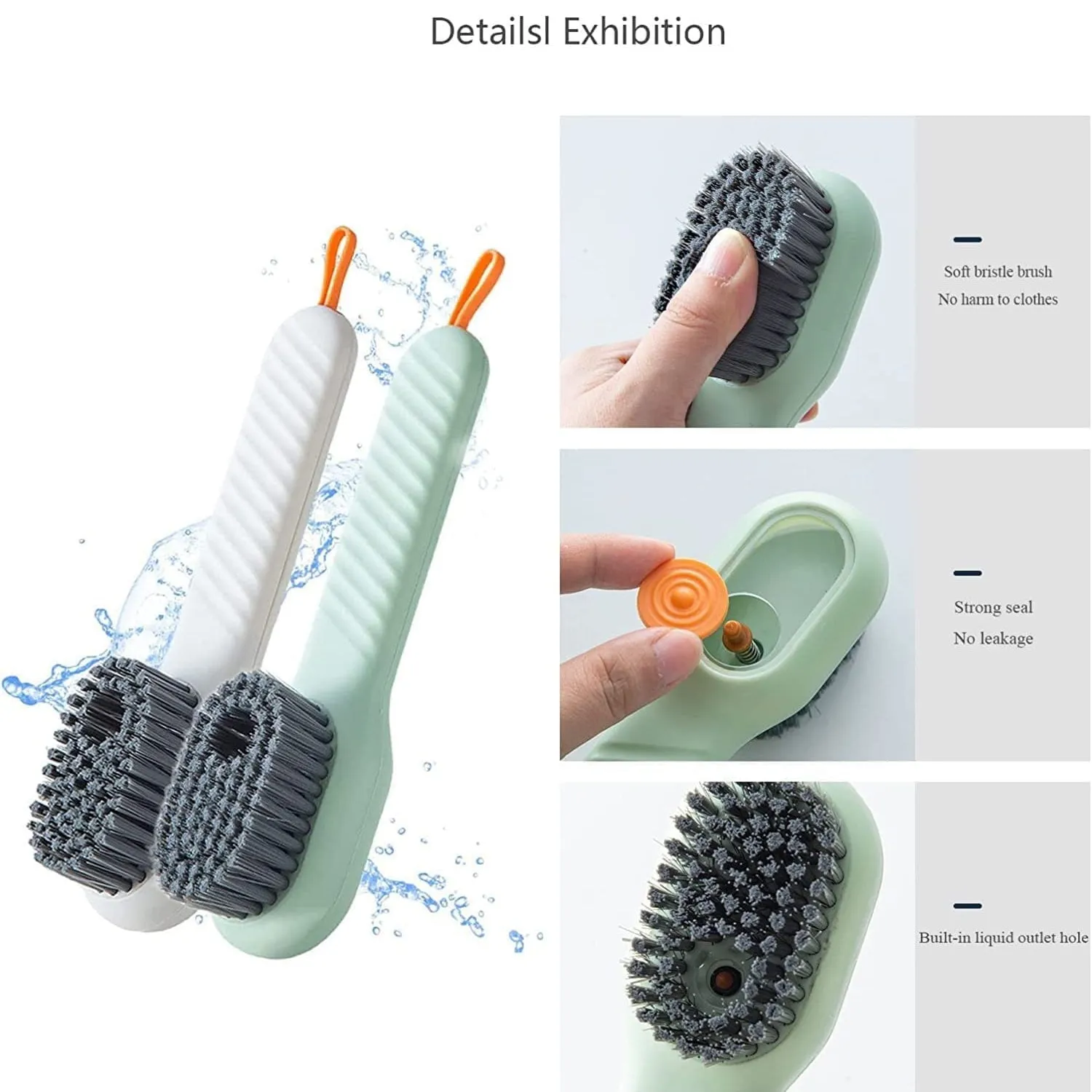 Multifunctional Scrubbing Brush with Liquid / Soap Dispenser, Cleaning Brush with Liquid / Soap Dispenser, Shoe Brush for Cleaning, Cloth Cleaning Brush with HandleLiquid Shoe Brush For Shoe Clothes (1 Pc)
