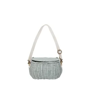 Olli Ella Mini Rattan Chari Bag - Vintage Blue