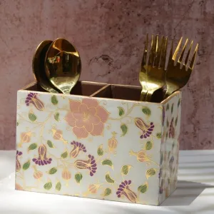 Pink Rose MDF Cutlery Holder