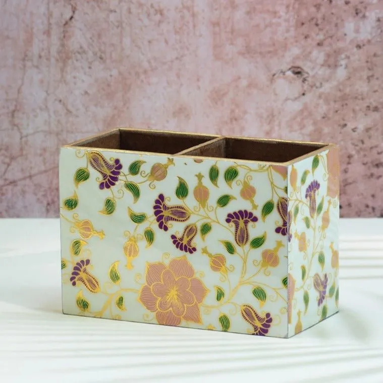 Pink Rose MDF Cutlery Holder