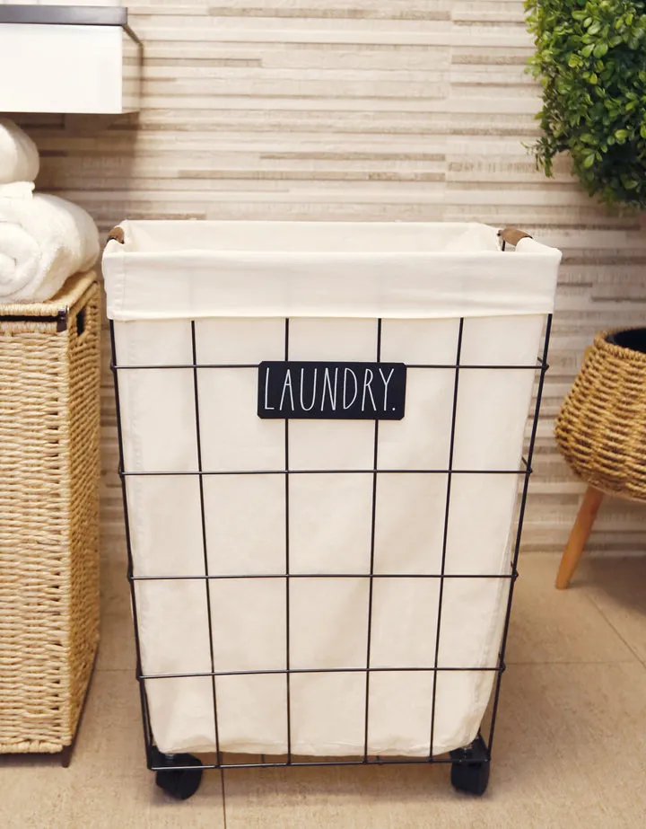Rae Dunn “Laundry” Set of 2 Laundry Hampers on Wheels
