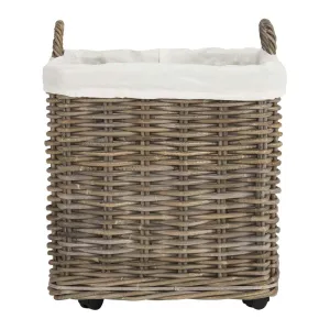 Safavieh Amari Rattan Square Set Of 2 Baskets With Wheels , HAC6000