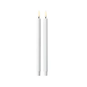 STOFF LED Taper Candle by Uyuni Lighting, White, Set of 2