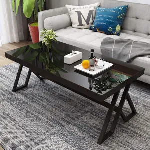 Tempered Glass Tea Table Coffee Table Cocktail Desk Table